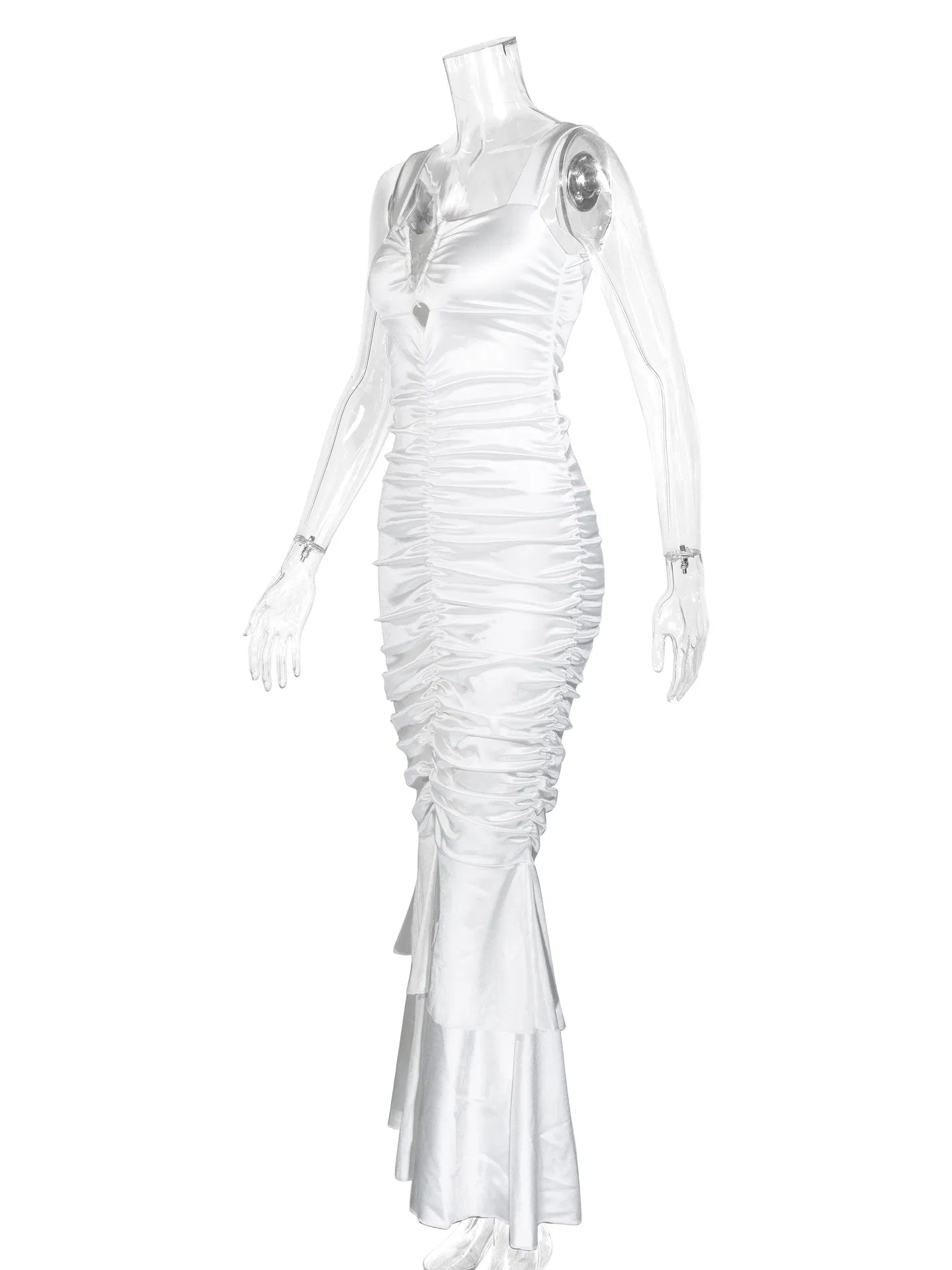 Flattering Pleated Long Dress for Elegant Evening Wear