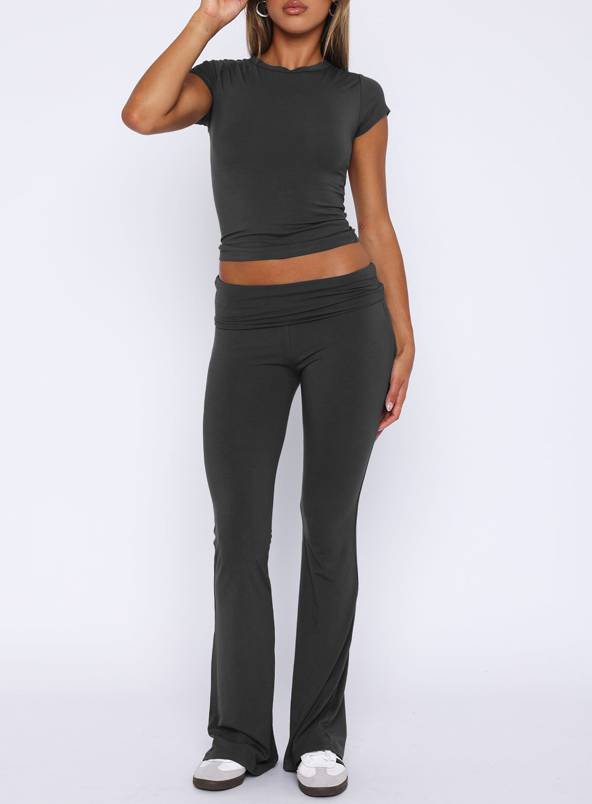 Factory Summer Casual Custom LOGO Outfits Soft Short Sleeve Crop Top Tracksuits Two Piece Pajama Jogger LoungeWear Women's Sets