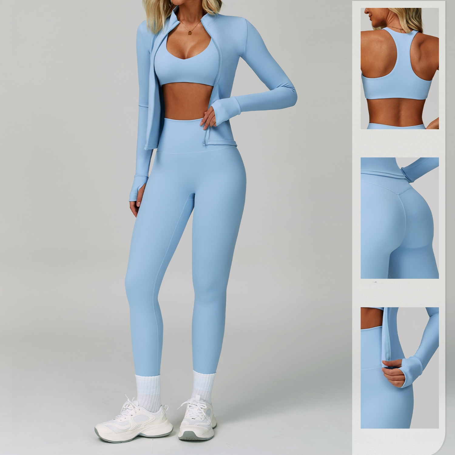 Wholesale Women Active Wear Sets Customized Logo Plain Blank Gym Workout Training Fitness Sports Yoga Outfits