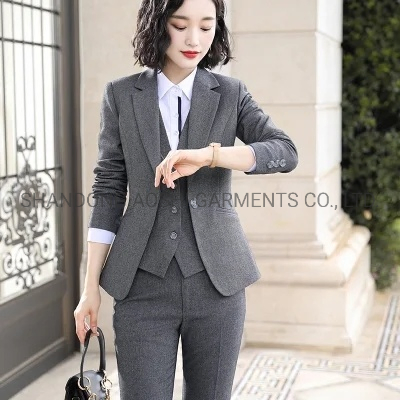 Aoshi Wholesale Lenshin 3 Pieces Suit Set Pant Suit Women Quality Office Ladies Work Wear Women Formal Suits Female Blazer Jacket Vest Trousers