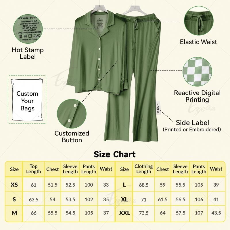 Custom Print Women's Sleepwear Set Bamboo Women's Pajamas Set Elegant Luxury Pyjamas Sleepwear for Women
