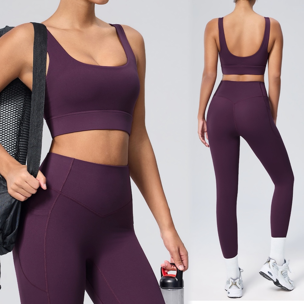 Trendy 2 Piece Yoga Set Women Stand Collar Zipper Jacket Slim Fit Tracksuit High Waist Butt Lifting Leggings Workout Activewear