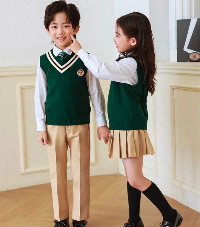Custom Formal Dress for Autumn School Uniform Students Clothing Kids Clothes for Children Wear