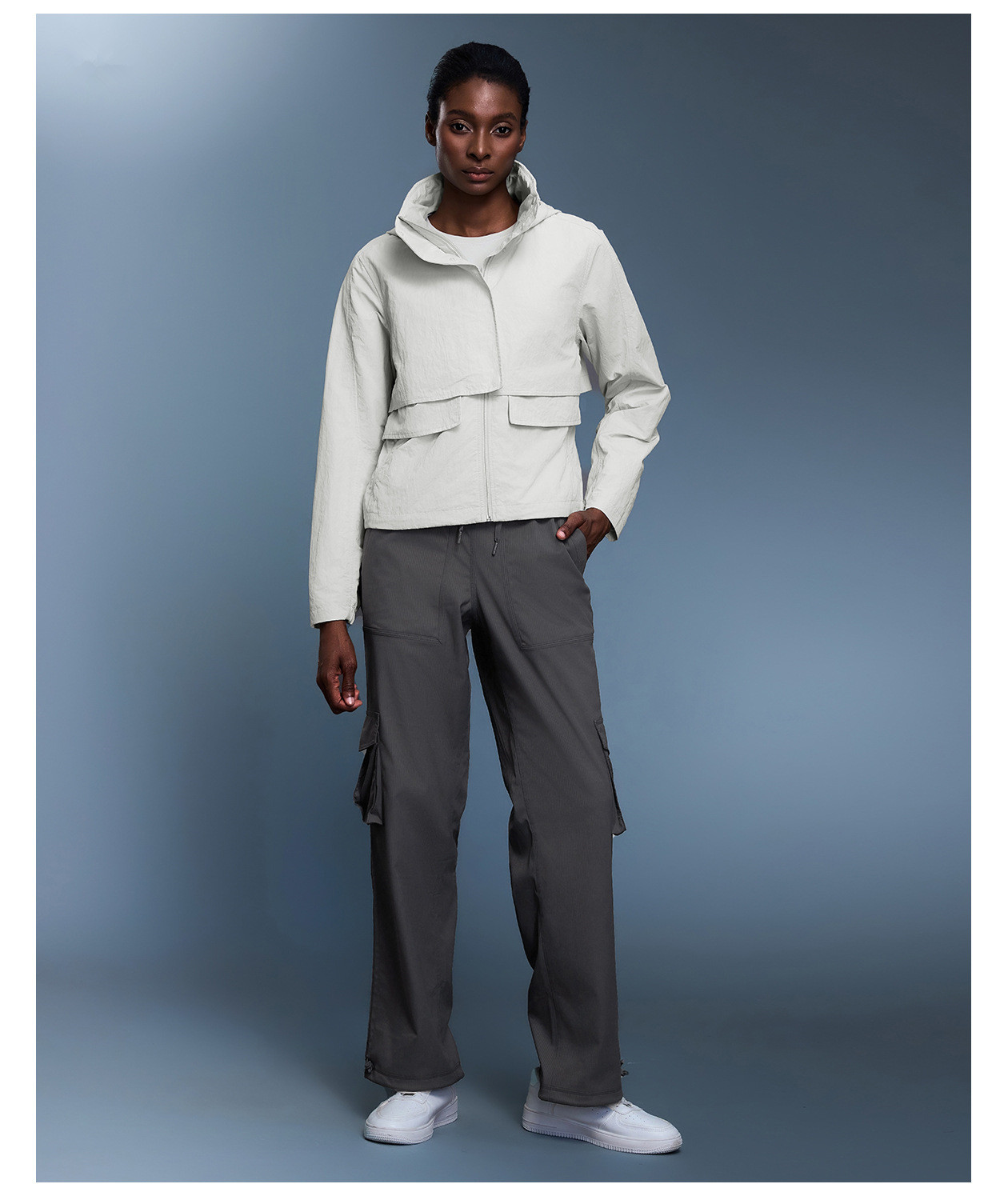 Women's Casual Coat Outdoor Waterproof Wear-resistant Sports Trench Coat Women Hooded Loose Casual Coat Jacket