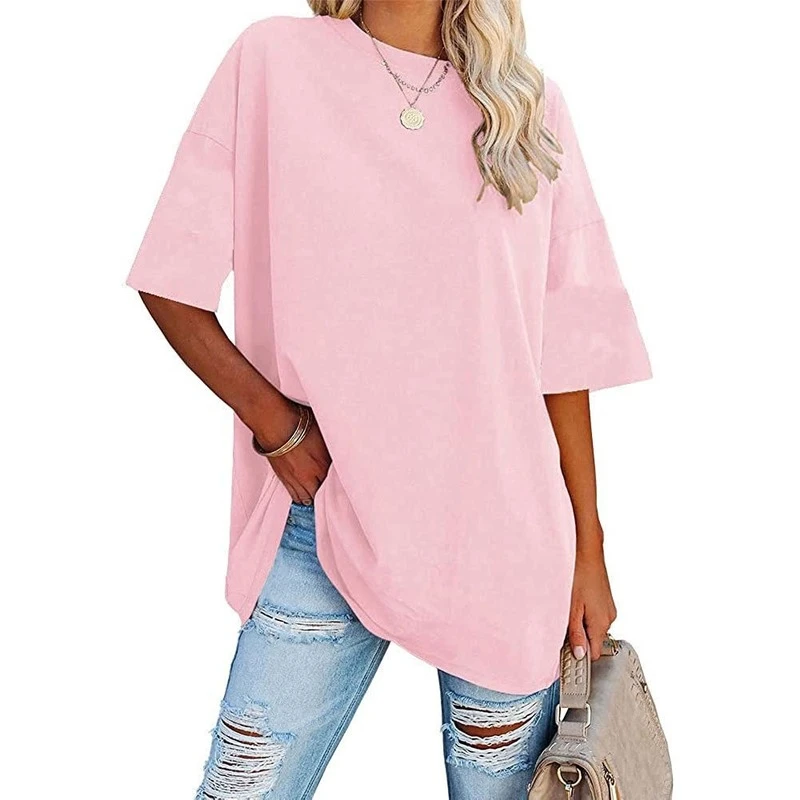 Factory Directly High Quality Custom Eco-Friendly Cotton Spandex Oversize Printed Embroidery Tshirt Women