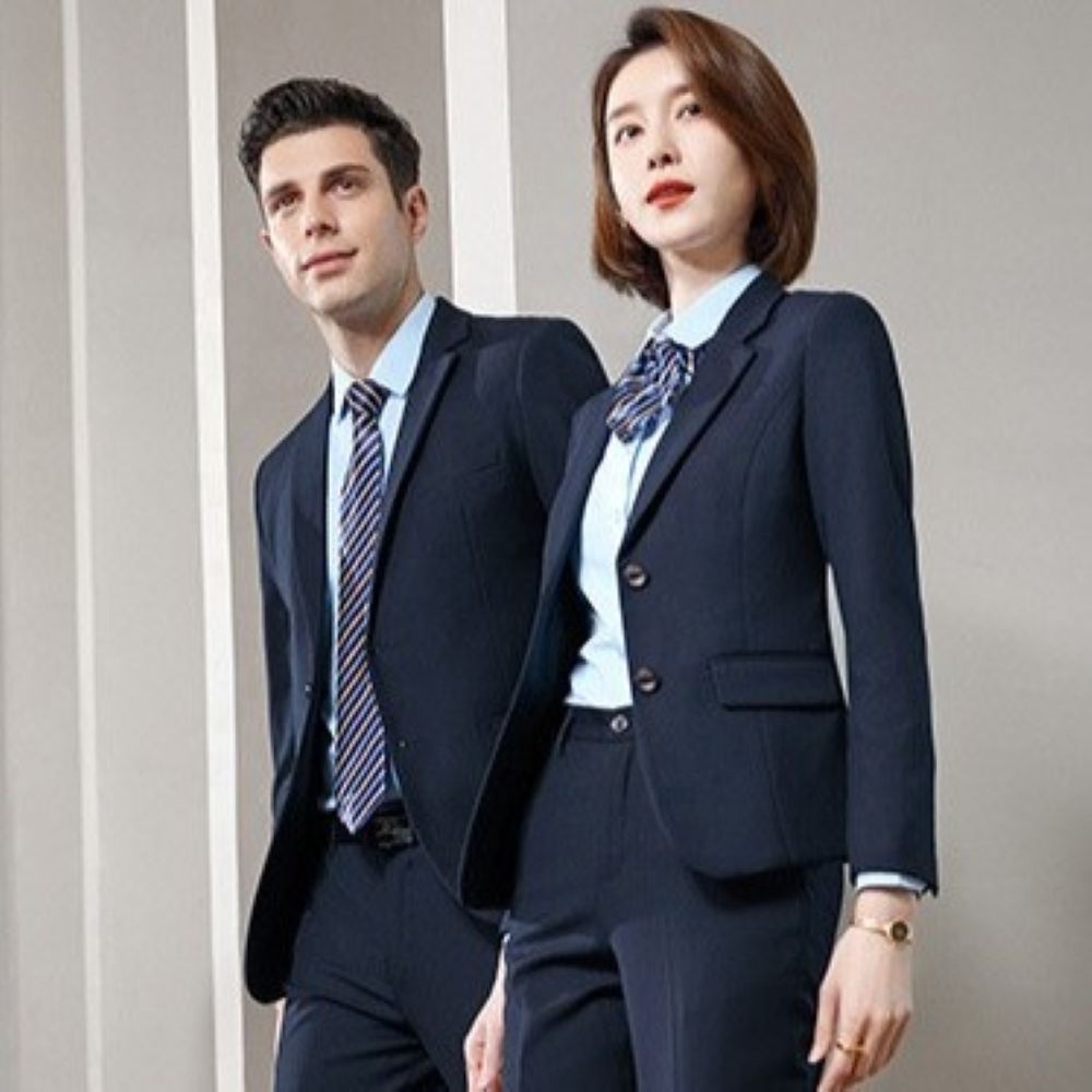 High Quality 65.2% Polyester 34.8% Viscose 2-Button Solid Formal Lounge Business Dress Suits Company Concierge Uniform For Women