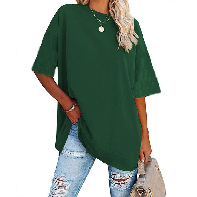 Factory Directly High Quality Custom Eco-Friendly Cotton Spandex Oversize Printed Embroidery Tshirt Women