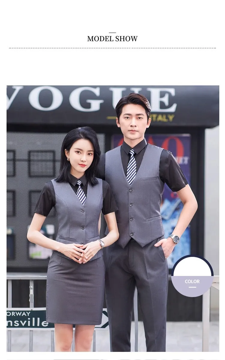 Waistcoat Formal Style Billiard Vest Hotel Staff Uniform Billiard Club Service Workwear with Logo Embroidery