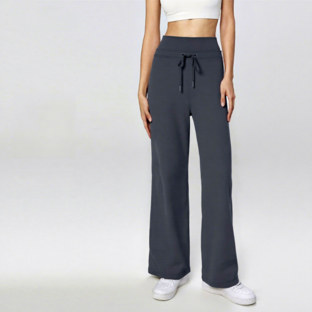 Women's Spring/Summer Four Seasons Edition Solid Color Drapey Wide-leg Casual High-waisted Sport Straight-leg Fitness Yoga