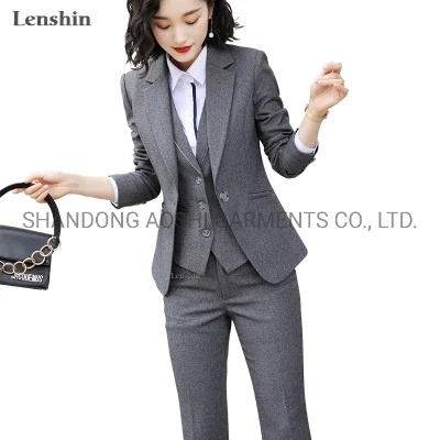 Aoshi Wholesale Lenshin 3 Pieces Suit Set Pant Suit Women Quality Office Ladies Work Wear Women Formal Suits Female Blazer Jacket Vest Trousers
