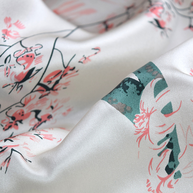 Custom Printed Pyjamas Women Sleepwear Satin Silk Lingerie Two-pieces Pure Silk Sleepwear