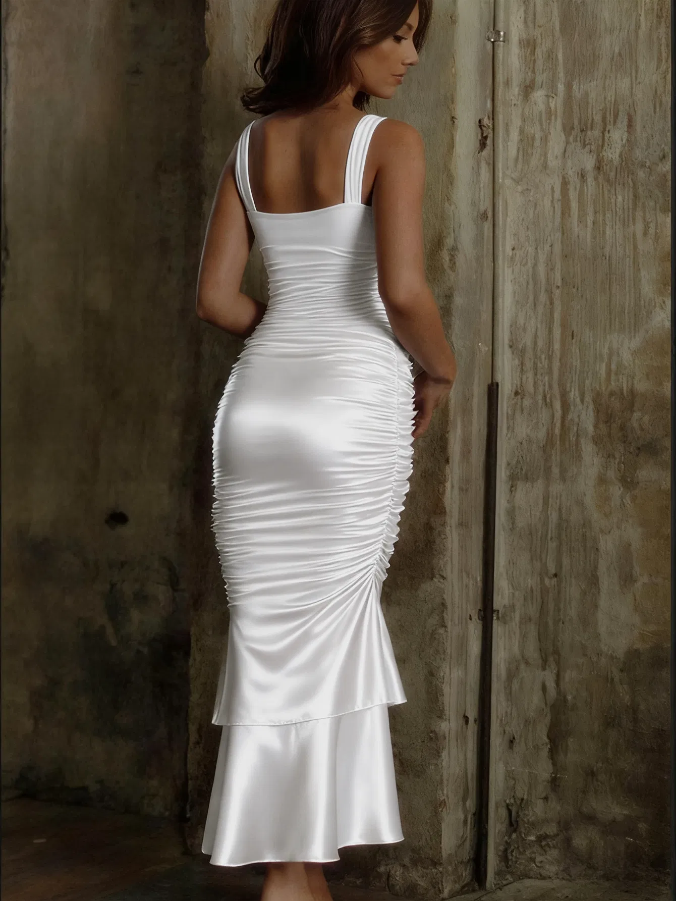 Flattering Pleated Long Dress for Elegant Evening Wear