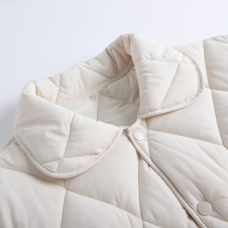 Lightweight Vintage Woven Polyester Women's Down Coat Regular Length Casual Autumn Winter Outerwear