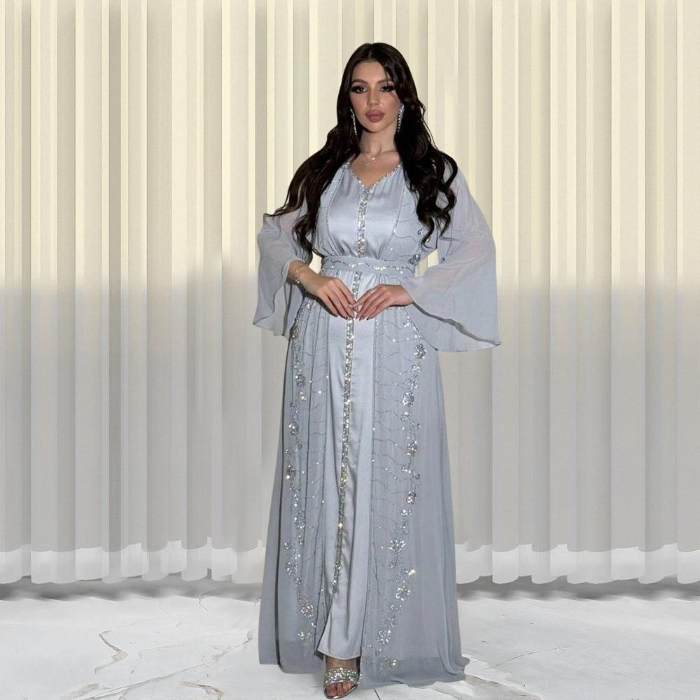 Latest 2026 Fashion Women's Dresses Islamic Clothing Printed Polyester Modest Dresses New Closed Abaya Women Muslim Dress