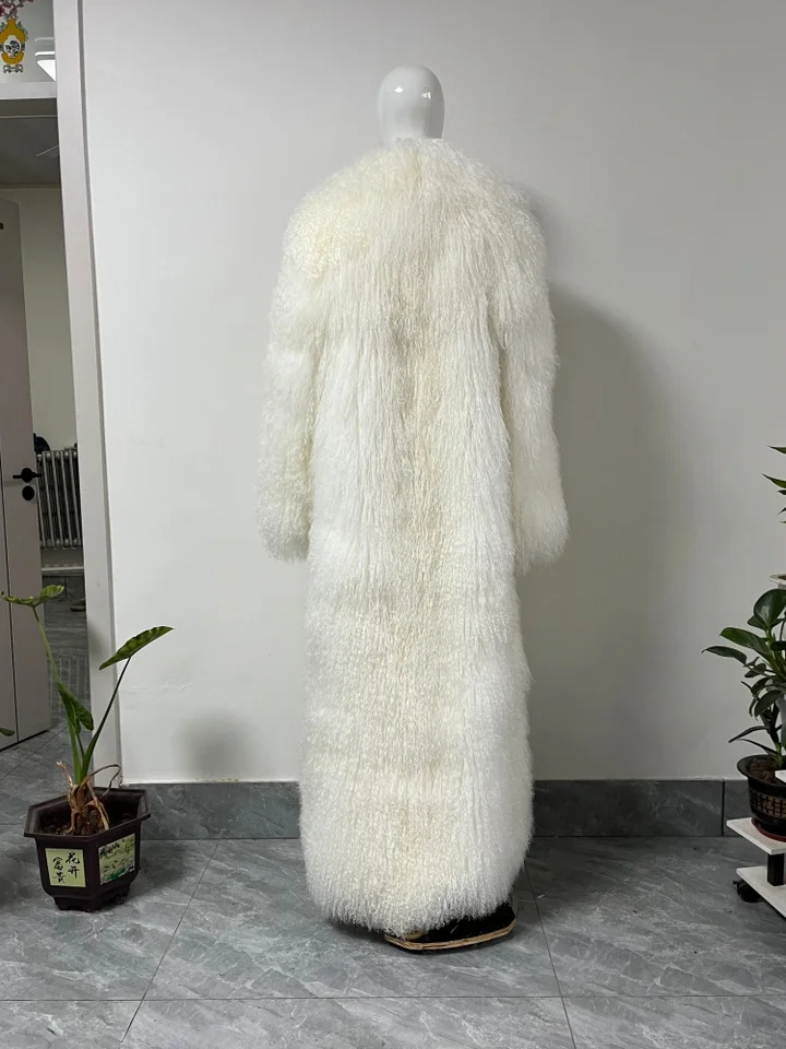 BEIZIRU Women's Slim Real Fur Office Lady Jacket Winter Autumn Fashion Mongolia Sheep Coat Warm Stylish Outerwear
