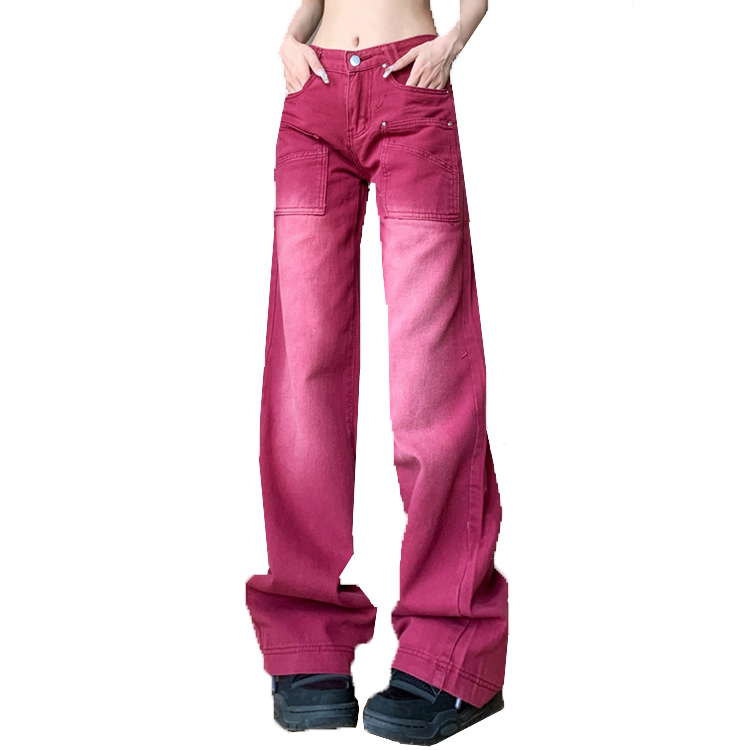 Women's Trendy Vintage-Washed Straight-Leg Jeans - High-Quality Denim, Casual Classic Fit for Daily Wear