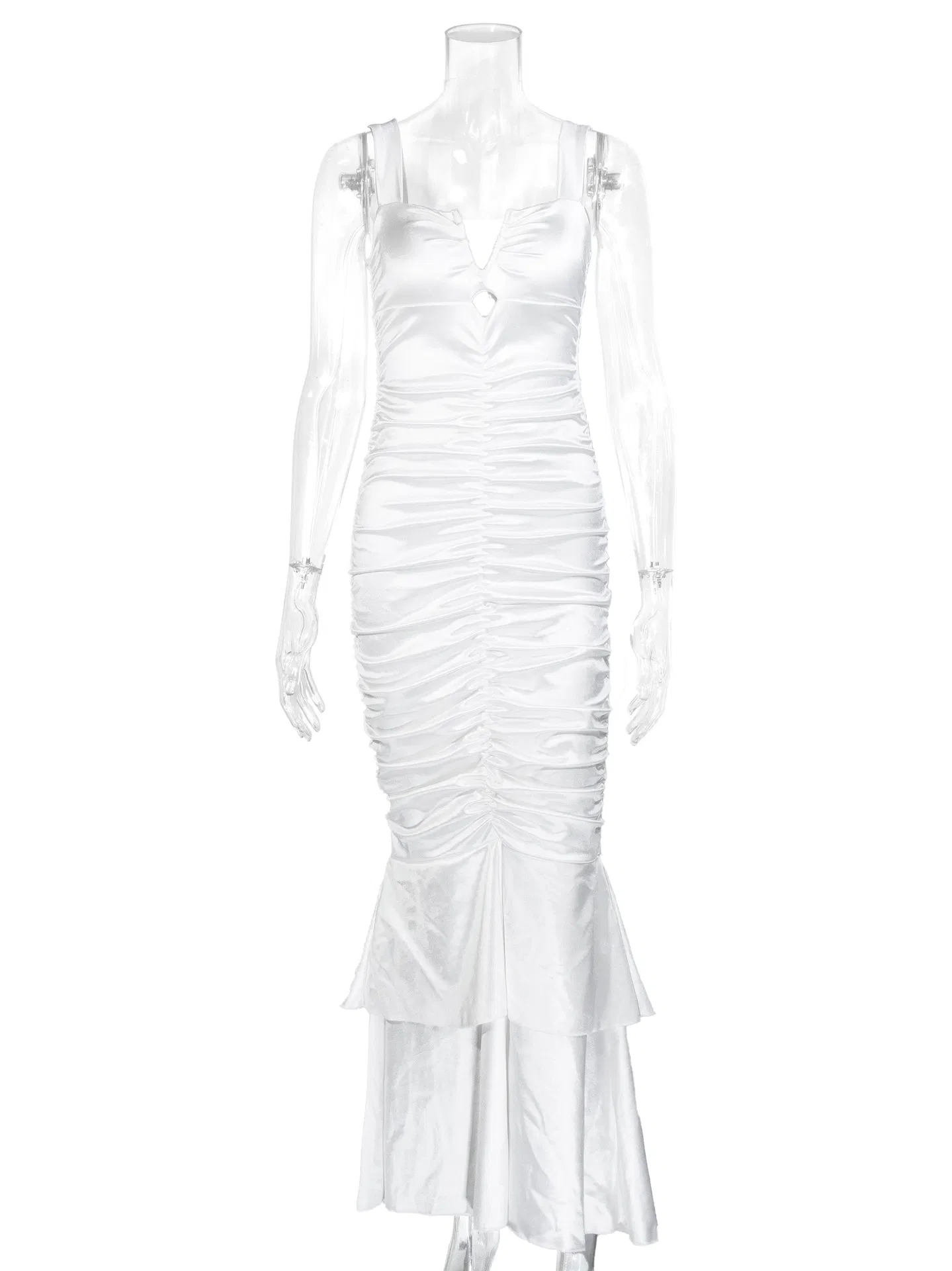 Flattering Pleated Long Dress for Elegant Evening Wear