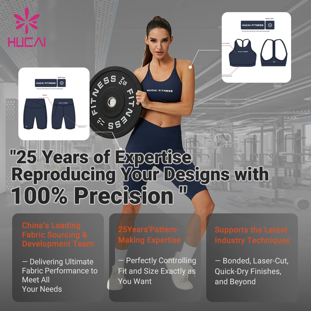 OEM HUCAI Custom Manufacturer High Quality Nylon Spandex Side Color Blocking Stripe Gym Workout Activewear Yoga Pants Leggings