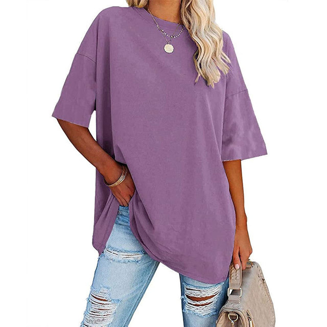 Factory Directly High Quality Custom Eco-Friendly Cotton Spandex Oversize Printed Embroidery Tshirt Women