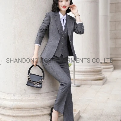 Aoshi Wholesale Lenshin 3 Pieces Suit Set Pant Suit Women Quality Office Ladies Work Wear Women Formal Suits Female Blazer Jacket Vest Trousers