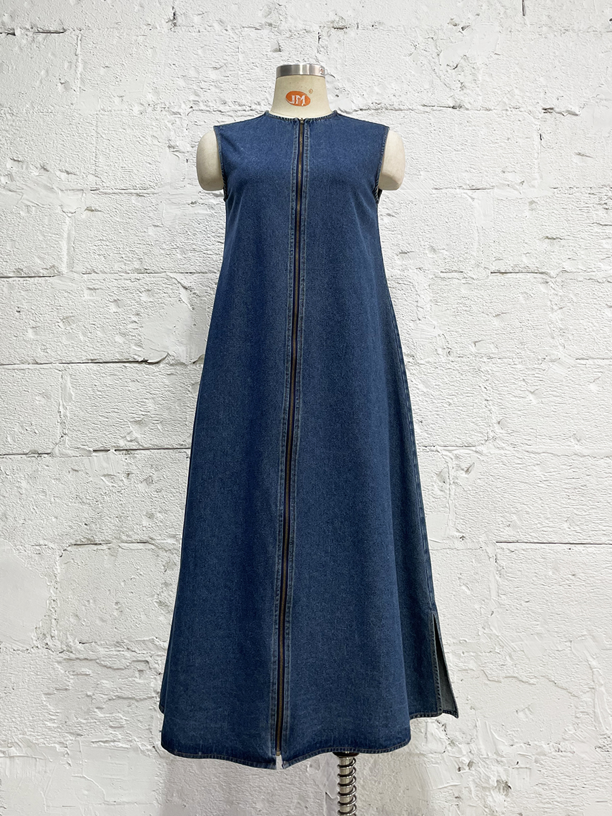 Women's Sleeveless Denim Zipper Daily Custom Dress
