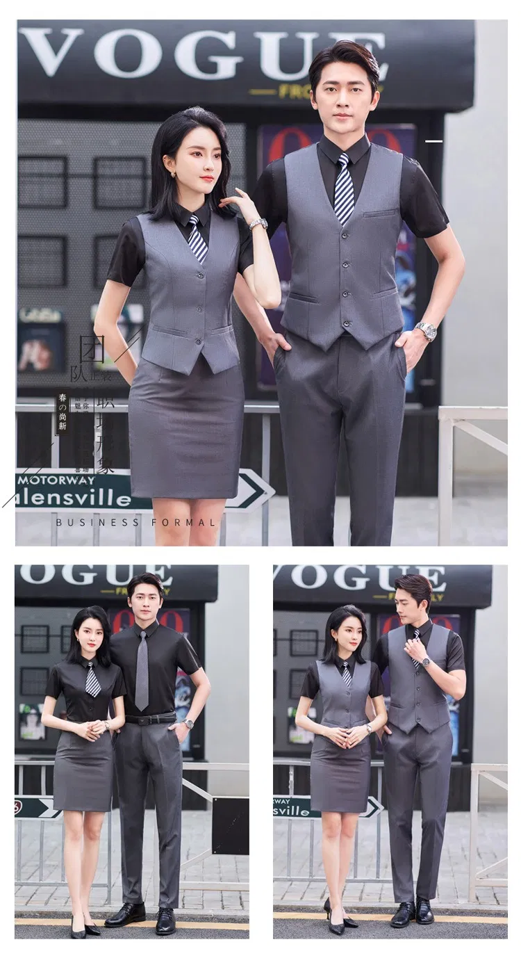 Waistcoat Formal Style Billiard Vest Hotel Staff Uniform Billiard Club Service Workwear with Logo Embroidery
