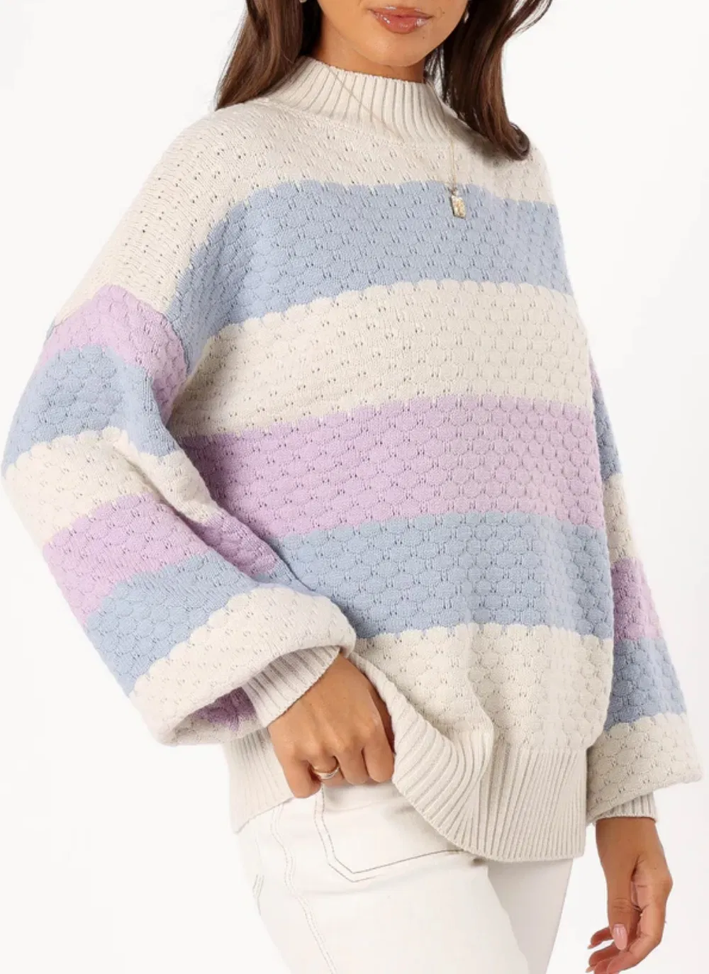 Multi Stripe Knit Sweater for Women