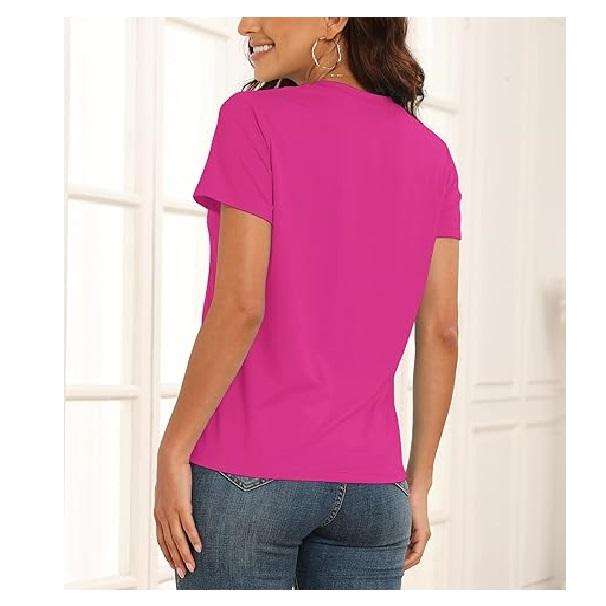 Women's Casual O-Neck T-Shirt Plus Size Quick Dry Breathable Canvas Polyester Summer Short Length Button Gray Color High Quality