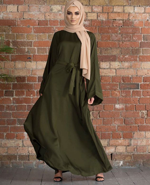 Belief Wholesale Dubai Solid Color Simple Modest Kaftan Islamic Clothing Abaya Muslim Dresses for Women Abaya