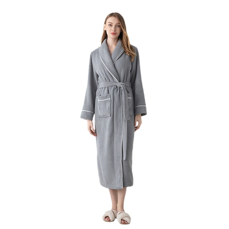 Women's Men's Couple's Nightgown Bathrobe European-American Style Ant-velvet Knee Length Turn-down Collar Collar Thermal