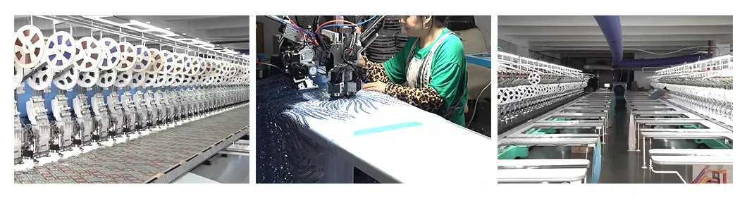 Top Quality 3D Embroidered Lace Fabric with Sequins for Evening Wear