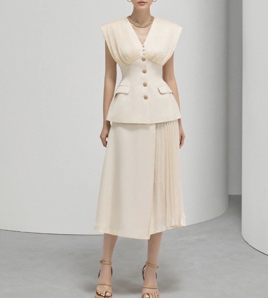 Women Elegant Dress Two Pieces Set High Quality Cocktail Party Robe Vintage Designer Office Lady Vestidos