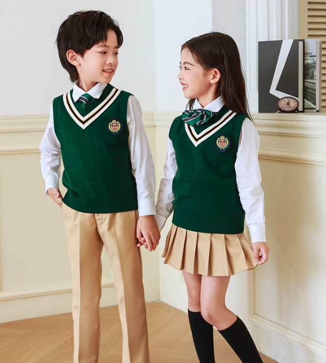 Custom Formal Dress for Autumn School Uniform Students Clothing Kids Clothes for Children Wear