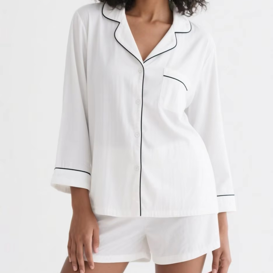 Women's Casual Comfortable Modal Two-Piece Loungewear Set Breathable Winter Sleepwear Elastic Waist Solid Pattern Soft Smooth