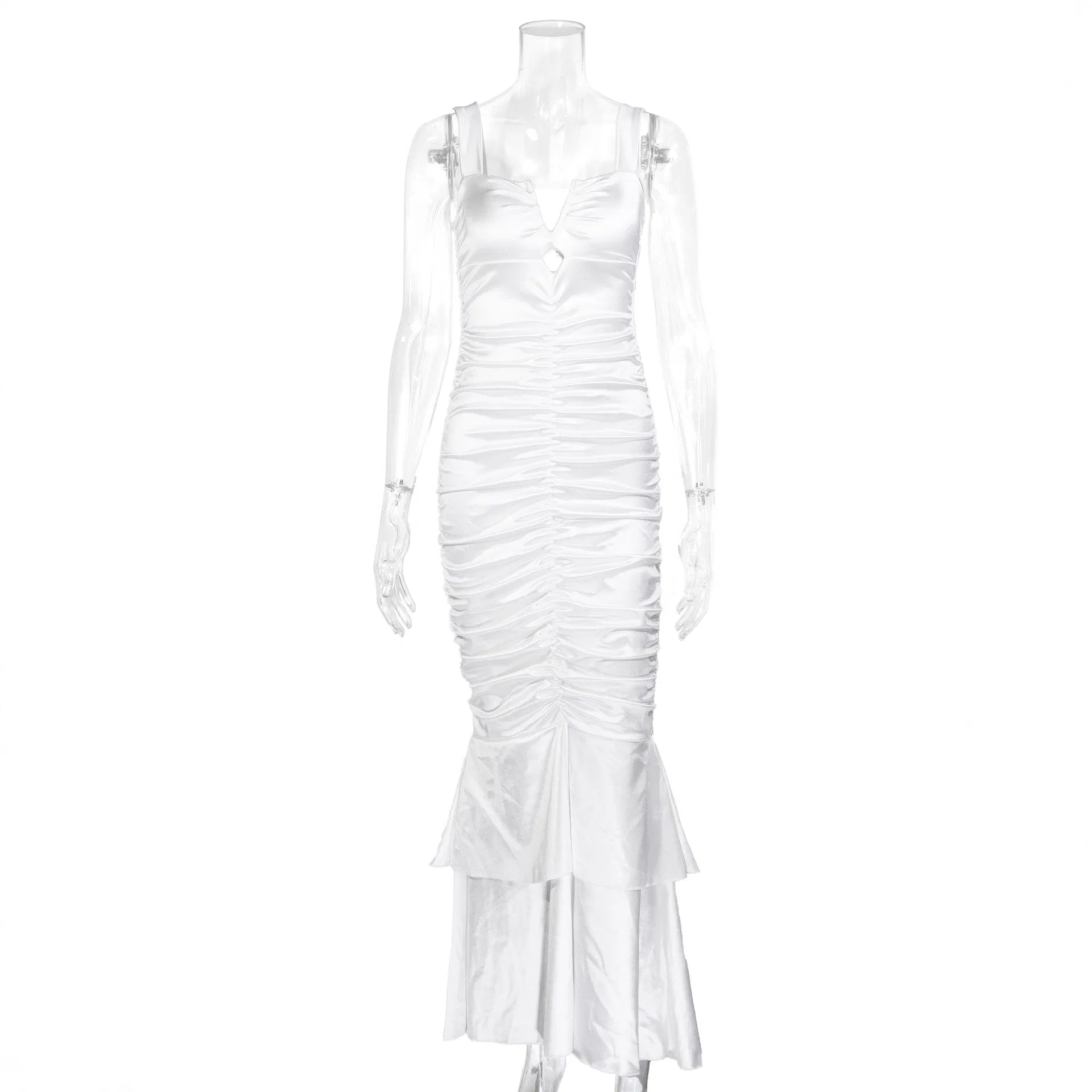 Flattering Pleated Long Dress for Elegant Evening Wear