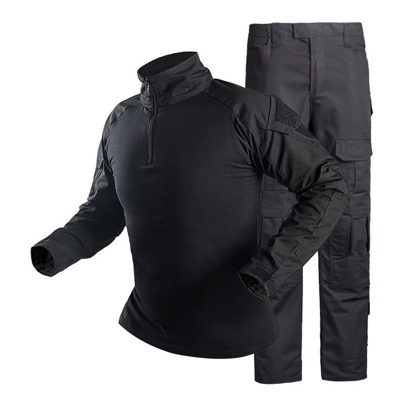 Outdoor Tactical Long Sleeve Formal Suit Set Breathable Quick Dry Wear-Resistant Camouflage CS Training Hunting Mountaineering