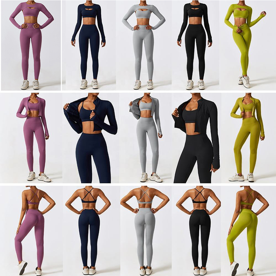 Custom logo Women Gym Workout Sport Wear Fitness Gym Yoga Scrunch Leggings and Bra Sets for Plus Size Women