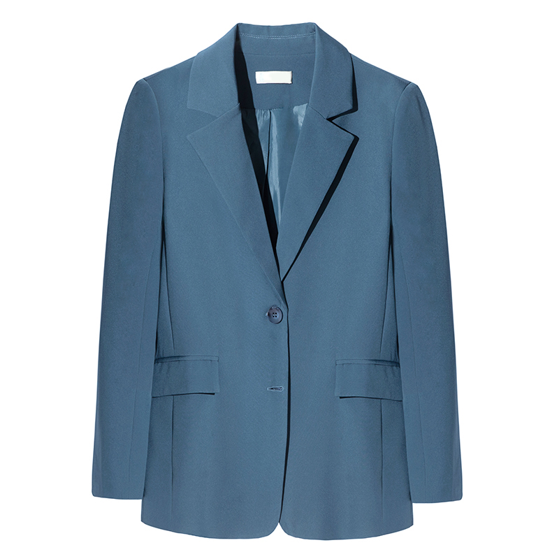 New Fashion Ladies Blue Single Breasted Business Suit Daily Wear Light Suit Formal Women Suits Plus Size Regular V-neck