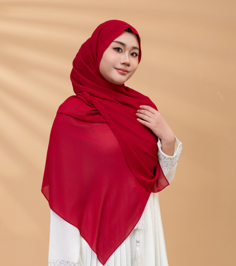 Ready Stock Customized Wholesale Solid Color Malaysian Hijabs Jilbab Women Turban Scarf Pearl Chiffon Bubble Long Turban