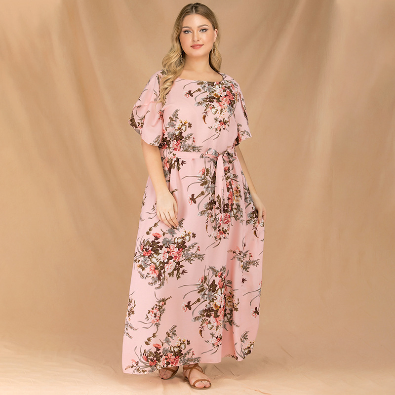 Summer Women′ S Plus Size Printed Dress Fashion Dress