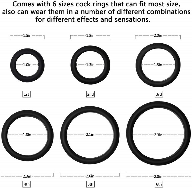 Discount 6 Different Size Flexible Super Soft Premium Quality Silicone  Penis Cock Rings Manufacturers, Products