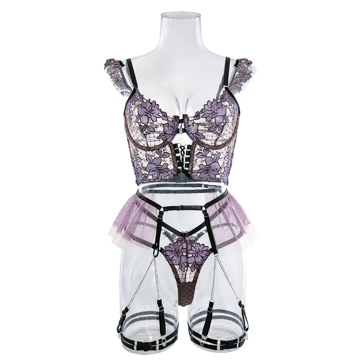 OEM Ladies Sexy See Through Flower Lingerie Panty And Bra Sets Manufacturer, Products