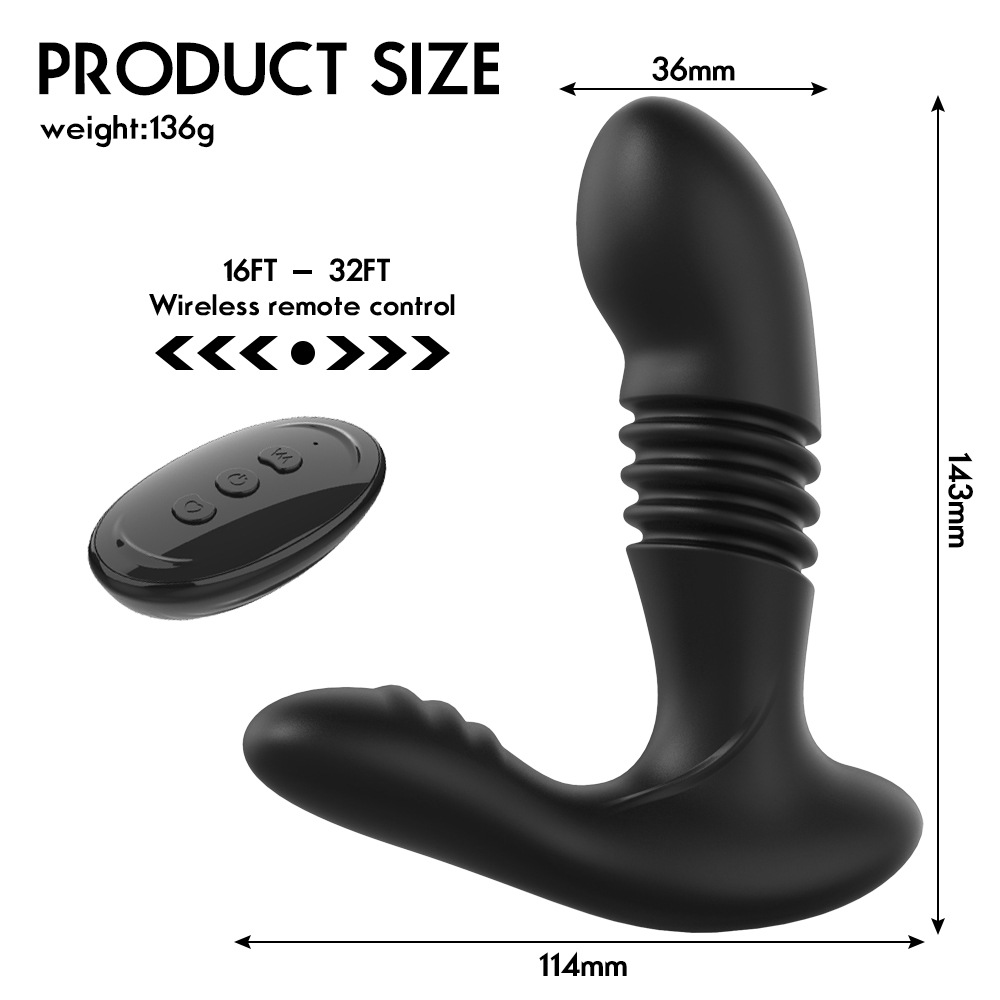 Famous Remote Control 12 Patterns Dual Stimulation Thrusting Anal Plug Prostate Massager Pricelist, Exporter