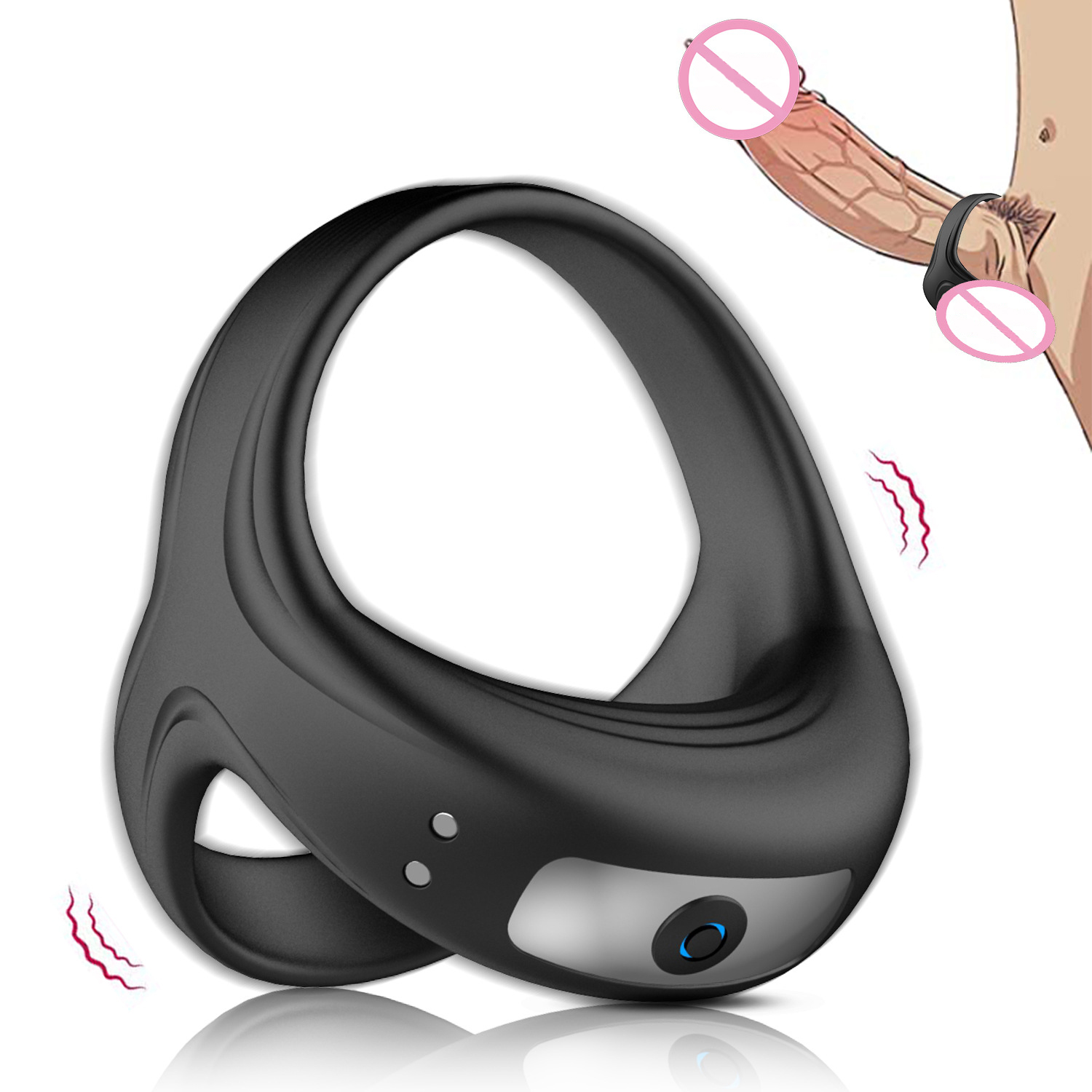 High-Quality 10 Intense Vibration Modes Testicles Stimulates Vibrating Penis Ring for Men Pricelist, Exporters
