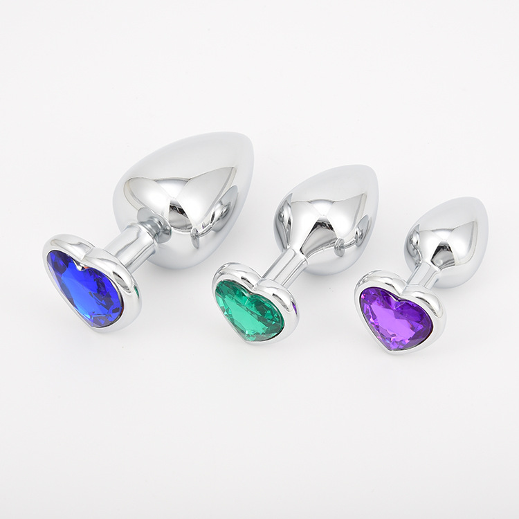 Cheap Luxury Metal Butt Toys Heart Shaped Anal Trainer Jewel Butt Plug Manufacturer, Exporter