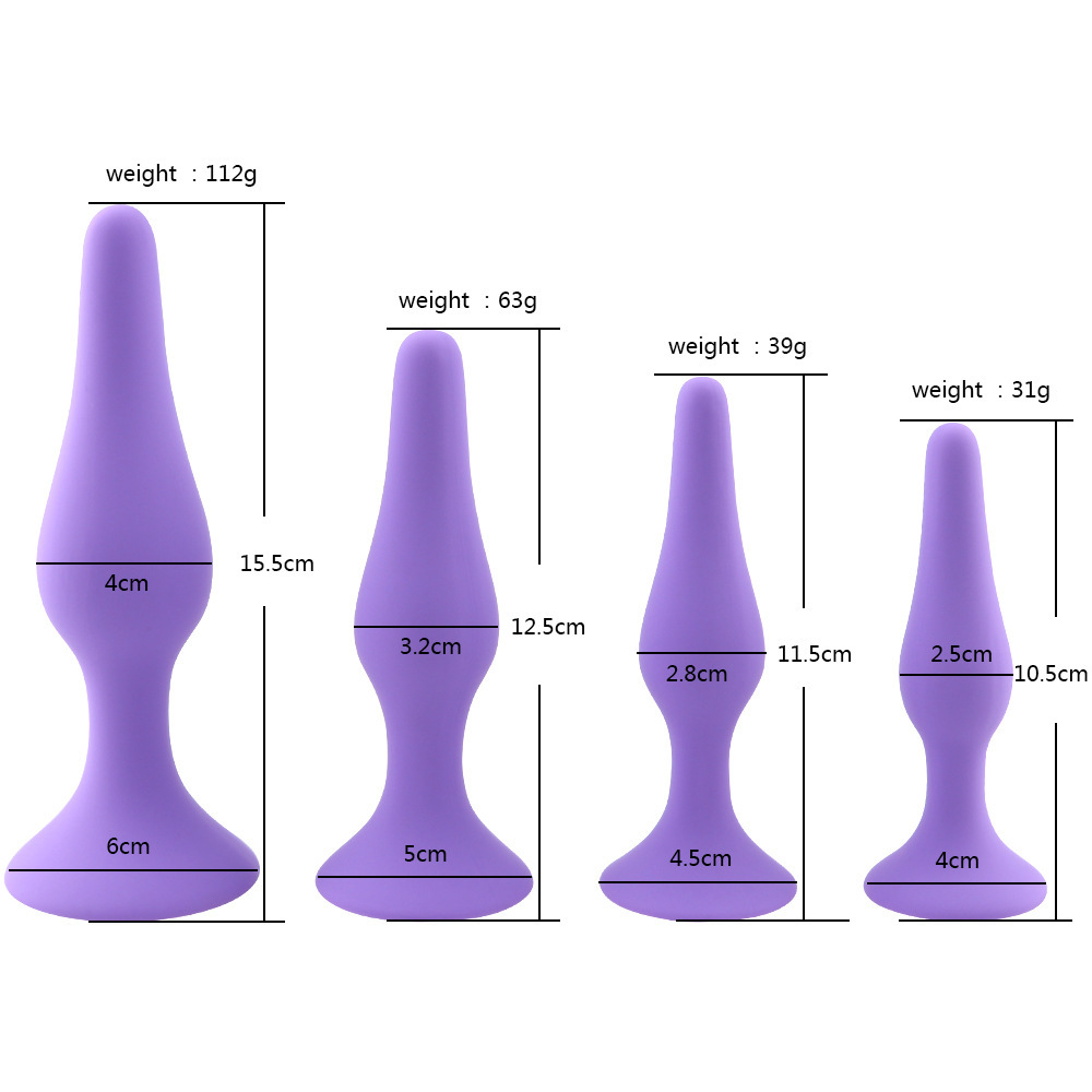 China Sexy Toys 4PCS Anal Plug Set Medical Silicone Sensuality Anal Toys Supplier, Pricelist