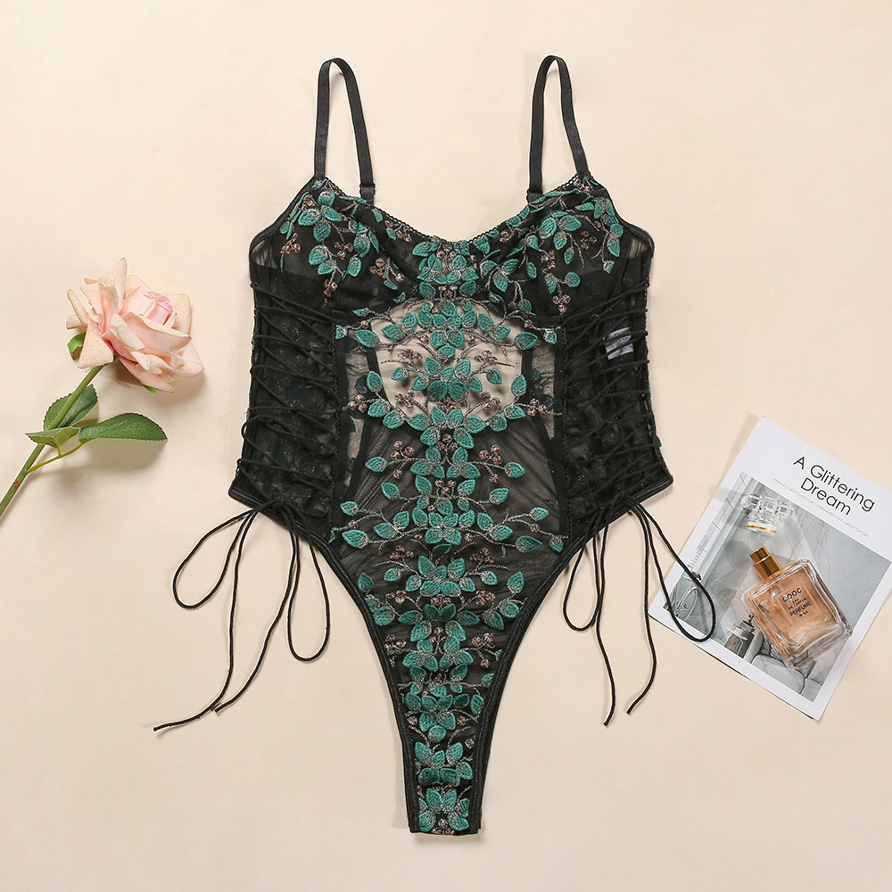 Custom Sheer Snap Crotch Pajamas Lace Teddy One Piece Babydoll Sexy Mini Bodysuit Manufacturer, Pricelist