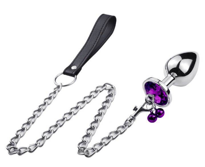 Famous Heart Shaped Butt Plug Metal Jeweled Anal Plug with Bell Factory, Product
