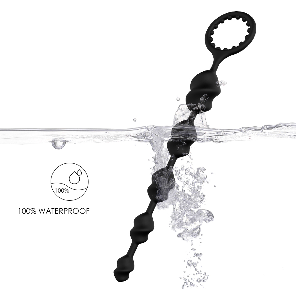 Custom Butt Plug with Silicone Anal Bead with Safe Pull Ring in Black  Pricelist, Exporter