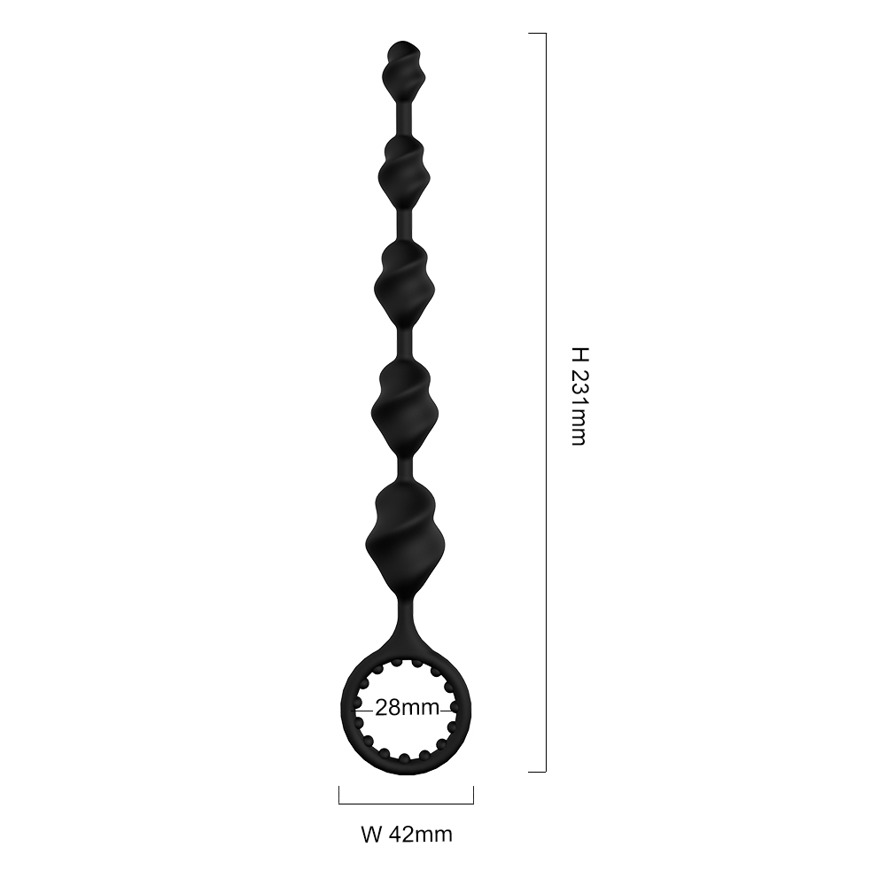 Custom Butt Plug with Silicone Anal Bead with Safe Pull Ring in Black  Pricelist, Exporter